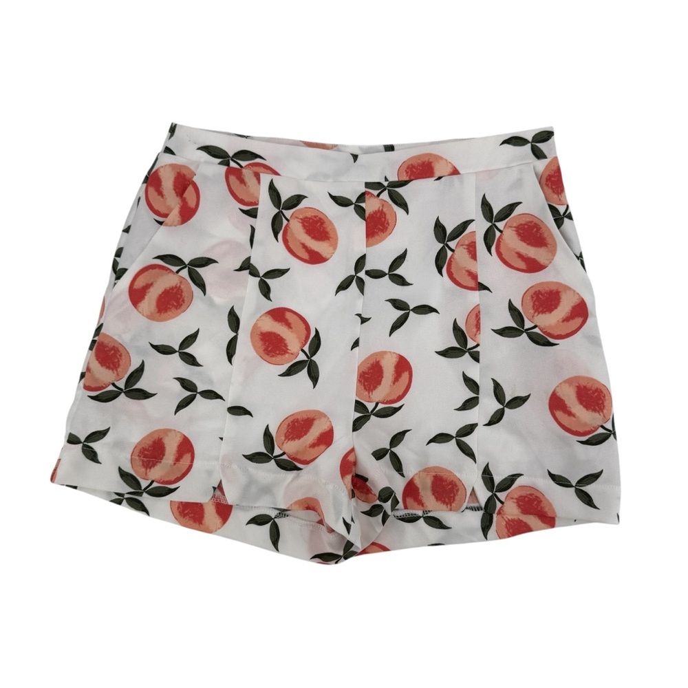 NWT Le Lis Collection White Orange Peach Design Shorts Size Small Women’s